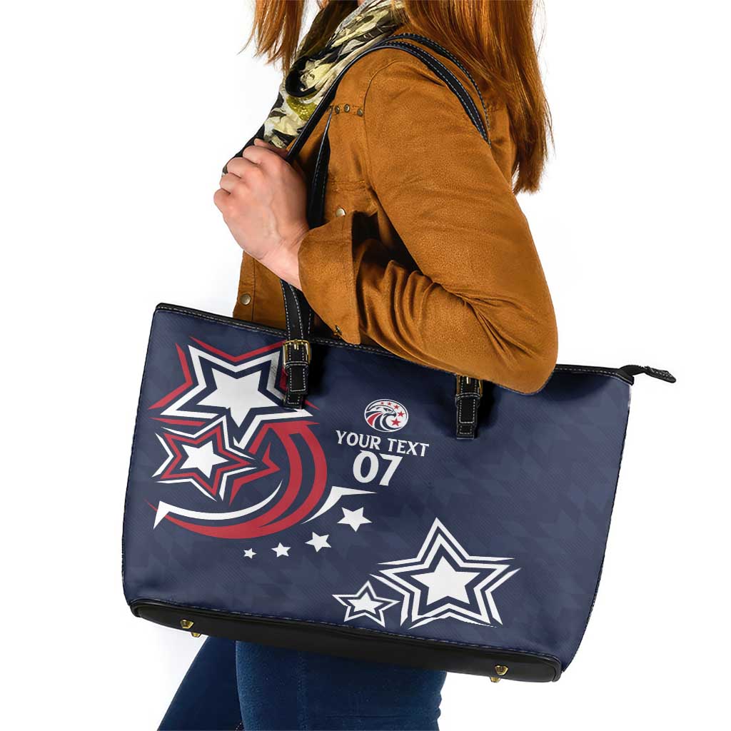 USA Rugby 2024 Custom Leather Tote Bag GO Eagles Assemble - Blue Version LT7