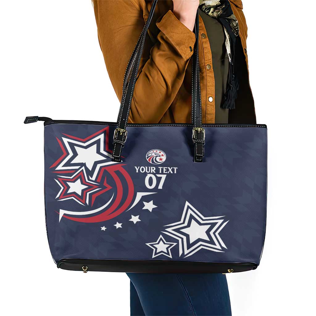 USA Rugby 2024 Custom Leather Tote Bag GO Eagles Assemble - Blue Version LT7