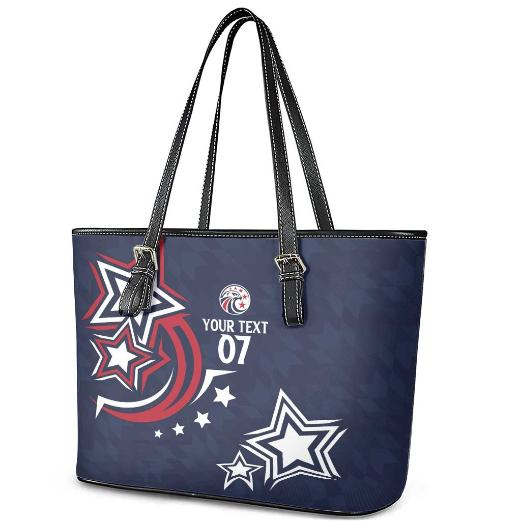 USA Rugby 2024 Custom Leather Tote Bag GO Eagles Assemble - Blue Version LT7