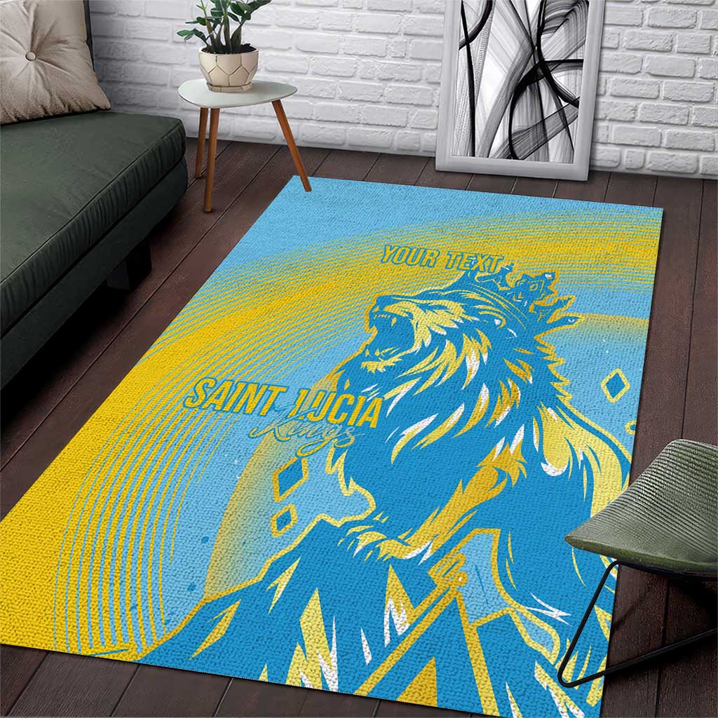 Saint Lucia Cricket Personalized Area Rug The Roaring King LT7