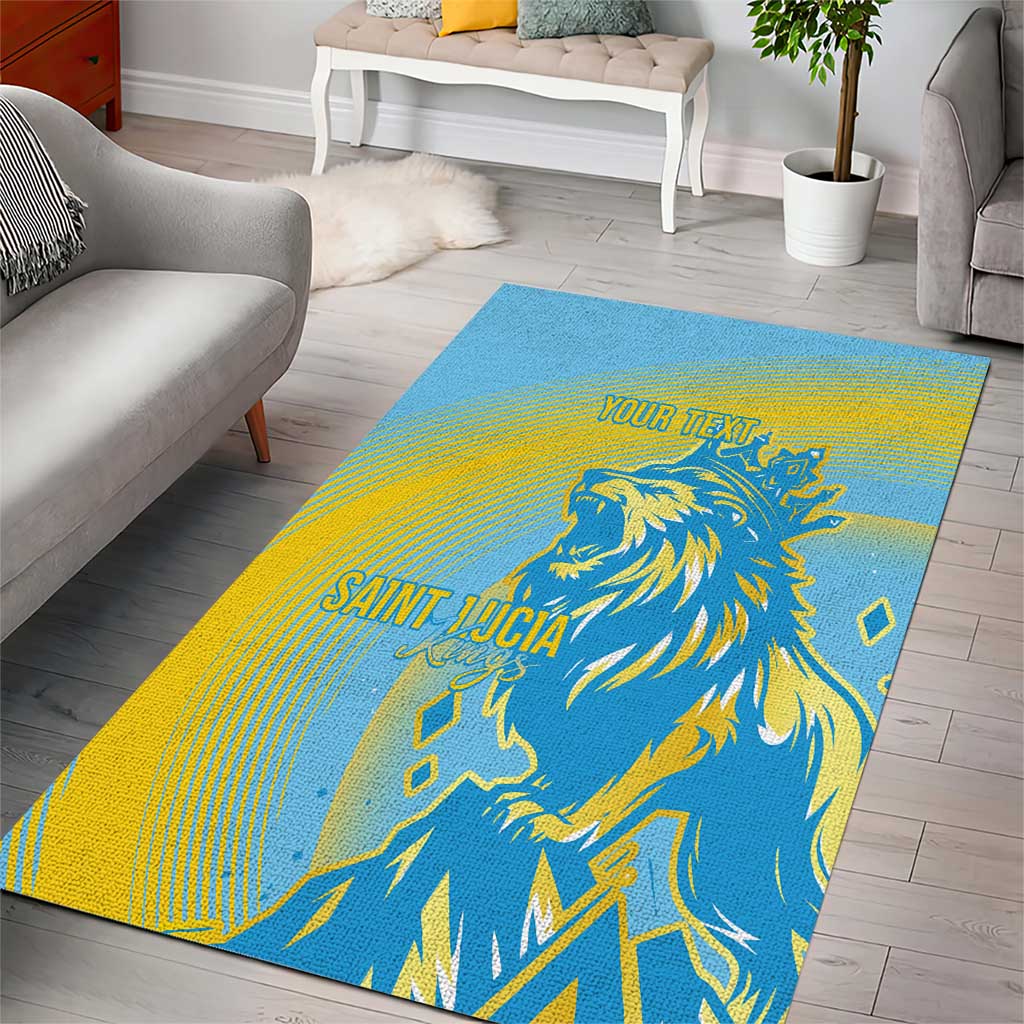 Saint Lucia Cricket Personalized Area Rug The Roaring King LT7