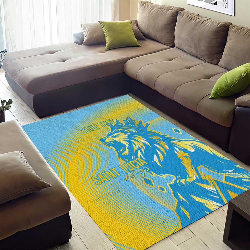 Saint Lucia Cricket Personalized Area Rug The Roaring King LT7
