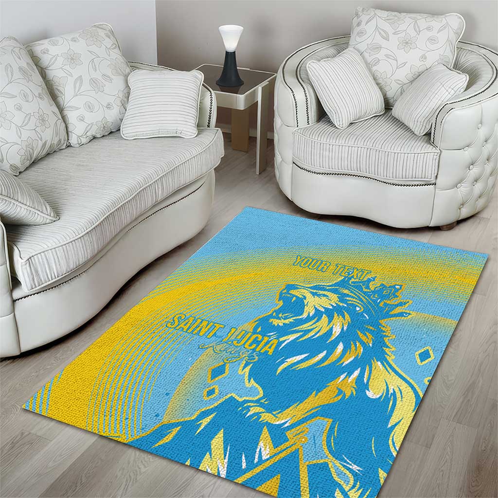 Saint Lucia Cricket Personalized Area Rug The Roaring King LT7