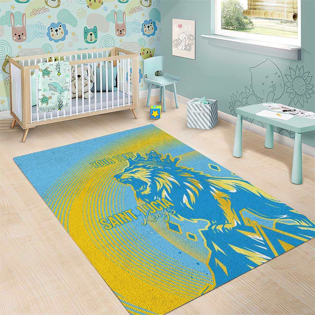 Saint Lucia Cricket Personalized Area Rug The Roaring King LT7