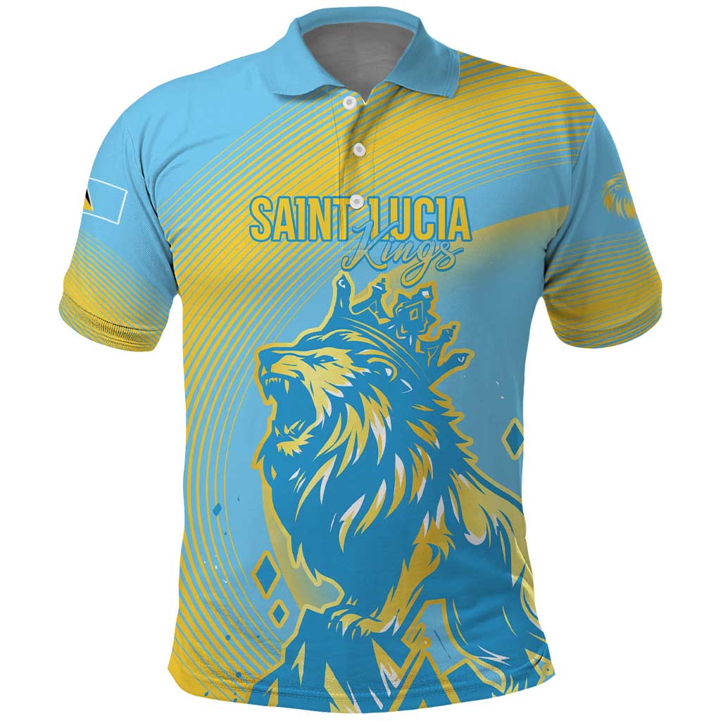 Saint Lucia Cricket Personalized Polo Shirt The Roaring King LT7