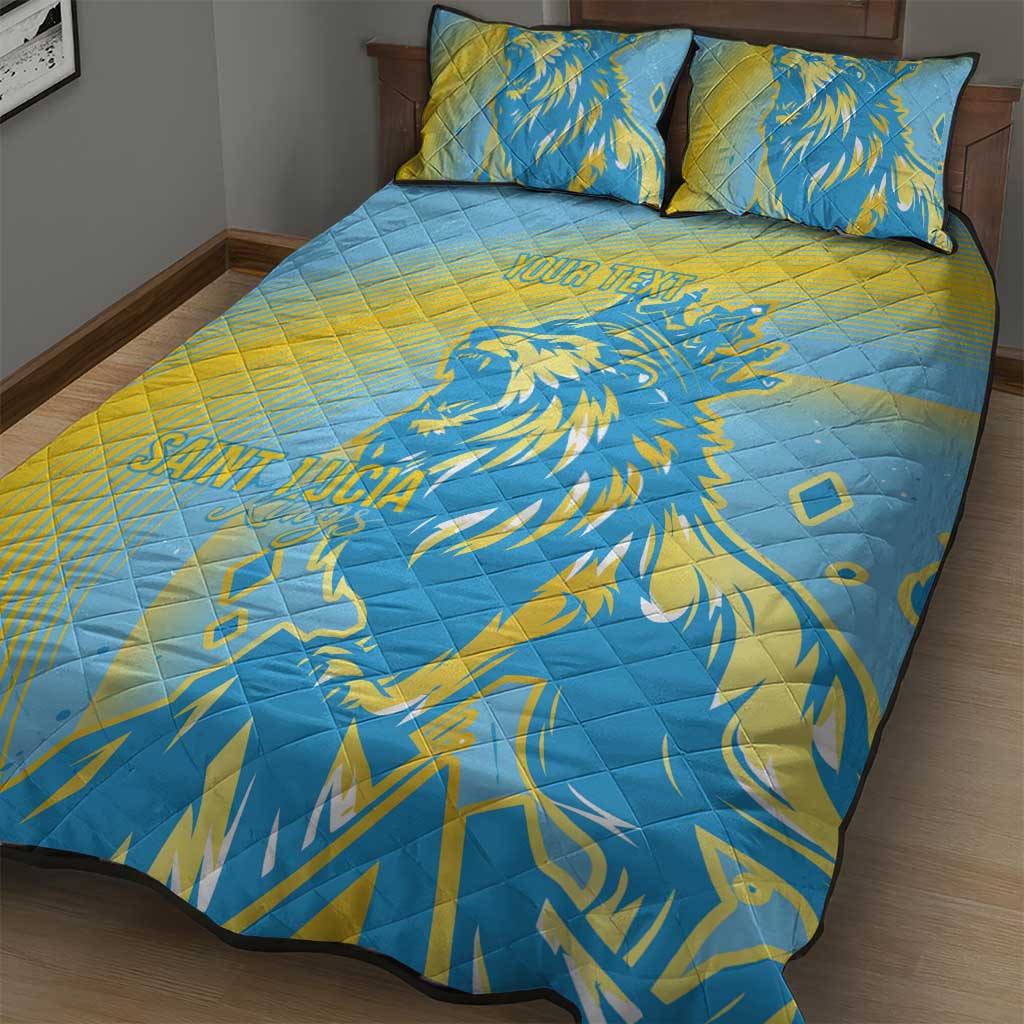 Saint Lucia Cricket Personalized Quilt Bed Set The Roaring King LT7