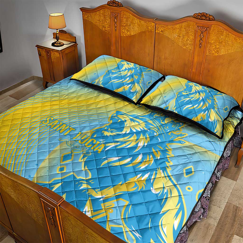Saint Lucia Cricket Personalized Quilt Bed Set The Roaring King LT7