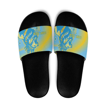Saint Lucia Cricket Personalized Slide Sandals The Roaring King LT7