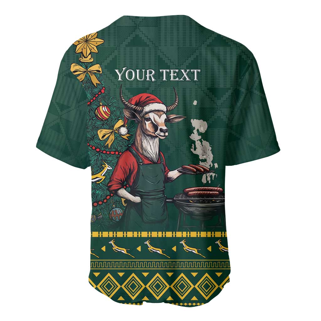 Personalised South Africa Baseball Jersey Springbok Christmas Braai LT7