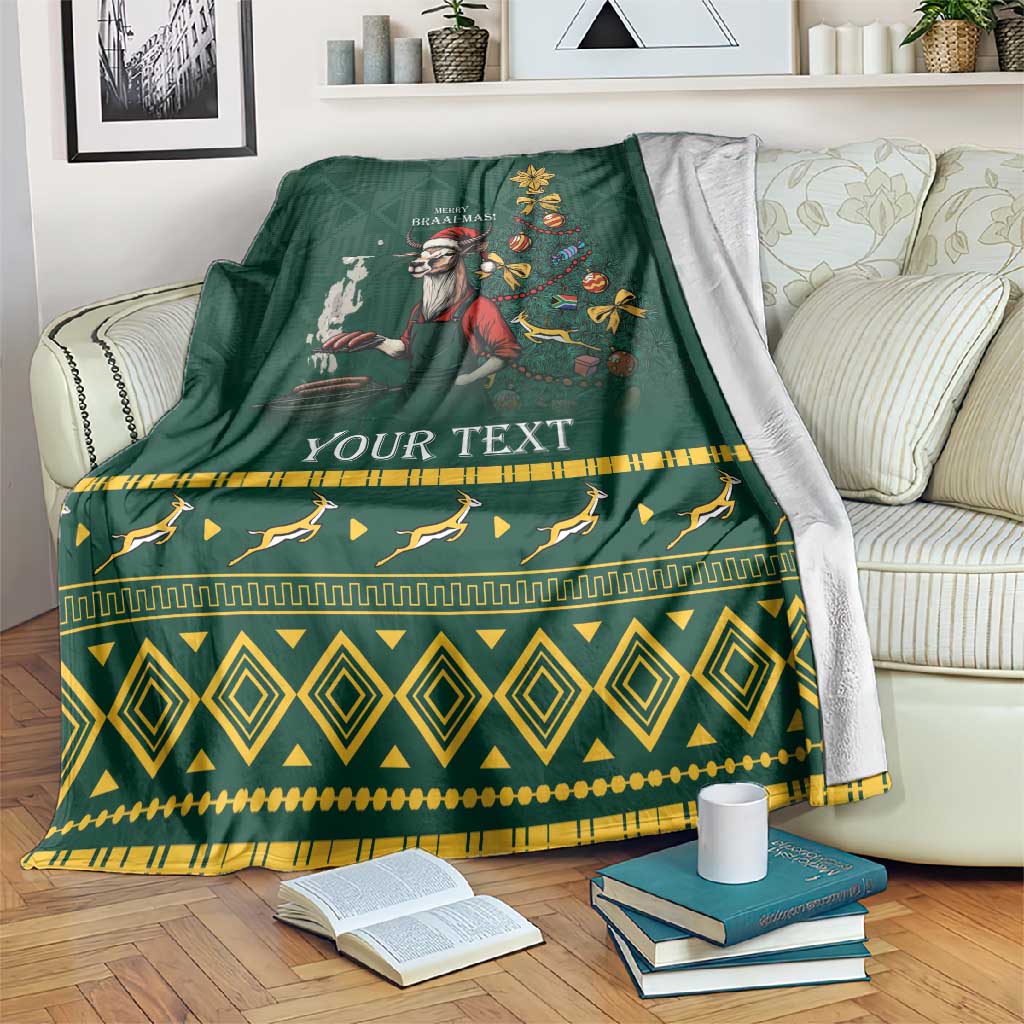 Personalised South Africa Blanket Springbok Christmas Braai LT7