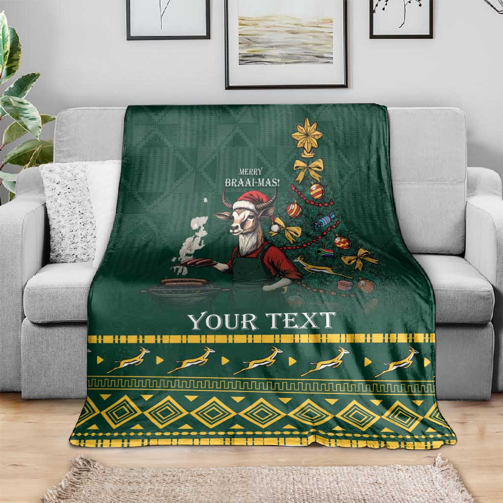 Personalised South Africa Blanket Springbok Christmas Braai LT7