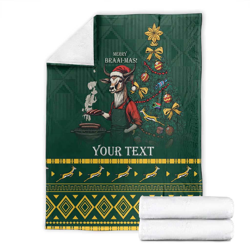 Personalised South Africa Blanket Springbok Christmas Braai LT7