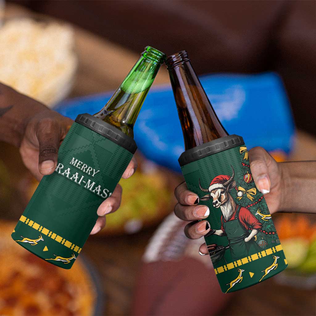 Personalised South Africa 4 in 1 Can Cooler Tumbler Springbok Christmas Braai LT7