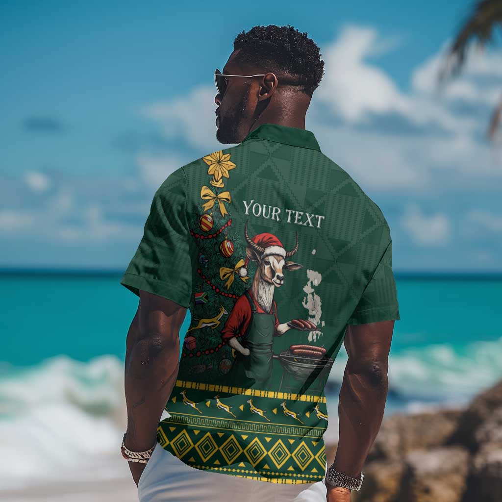 Personalised South Africa Hawaiian Shirt Springbok Christmas Braai LT7