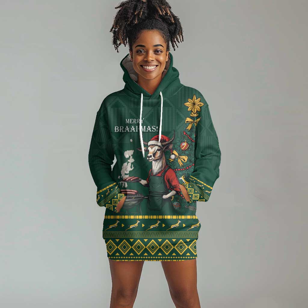 Personalised South Africa Hoodie Dress Springbok Christmas Braai LT7