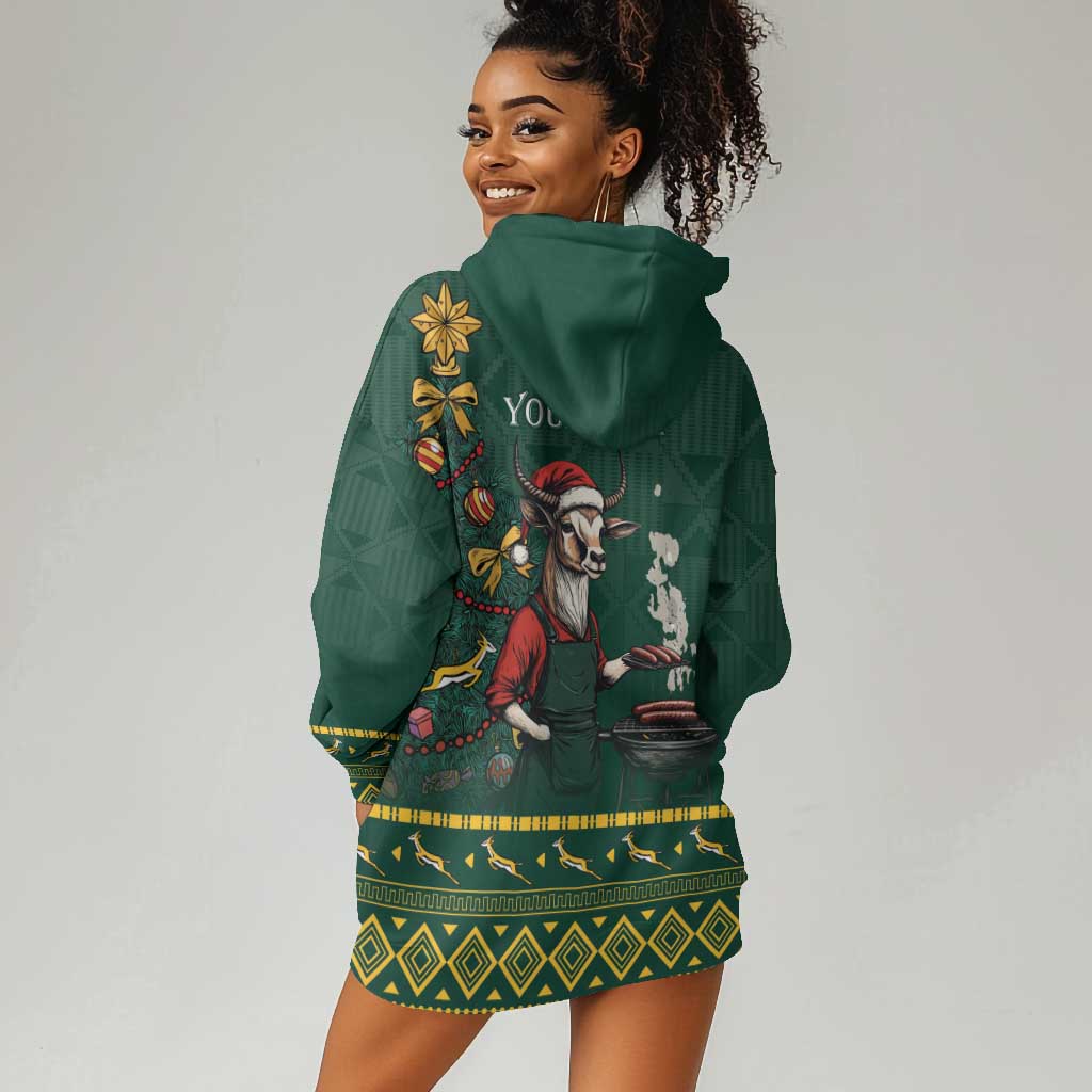 Personalised South Africa Hoodie Dress Springbok Christmas Braai LT7
