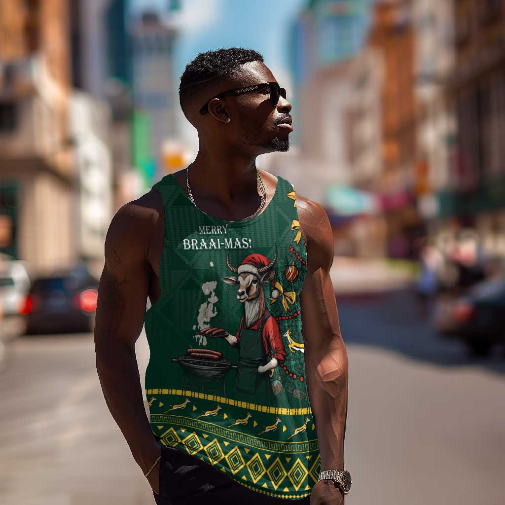 Personalised South Africa Men Tank Top Springbok Christmas Braai LT7
