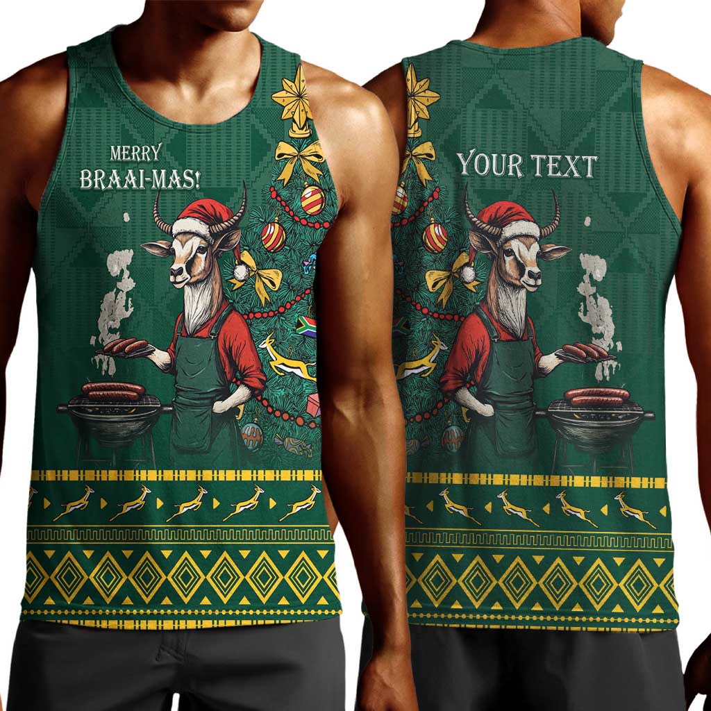 Personalised South Africa Men Tank Top Springbok Christmas Braai LT7