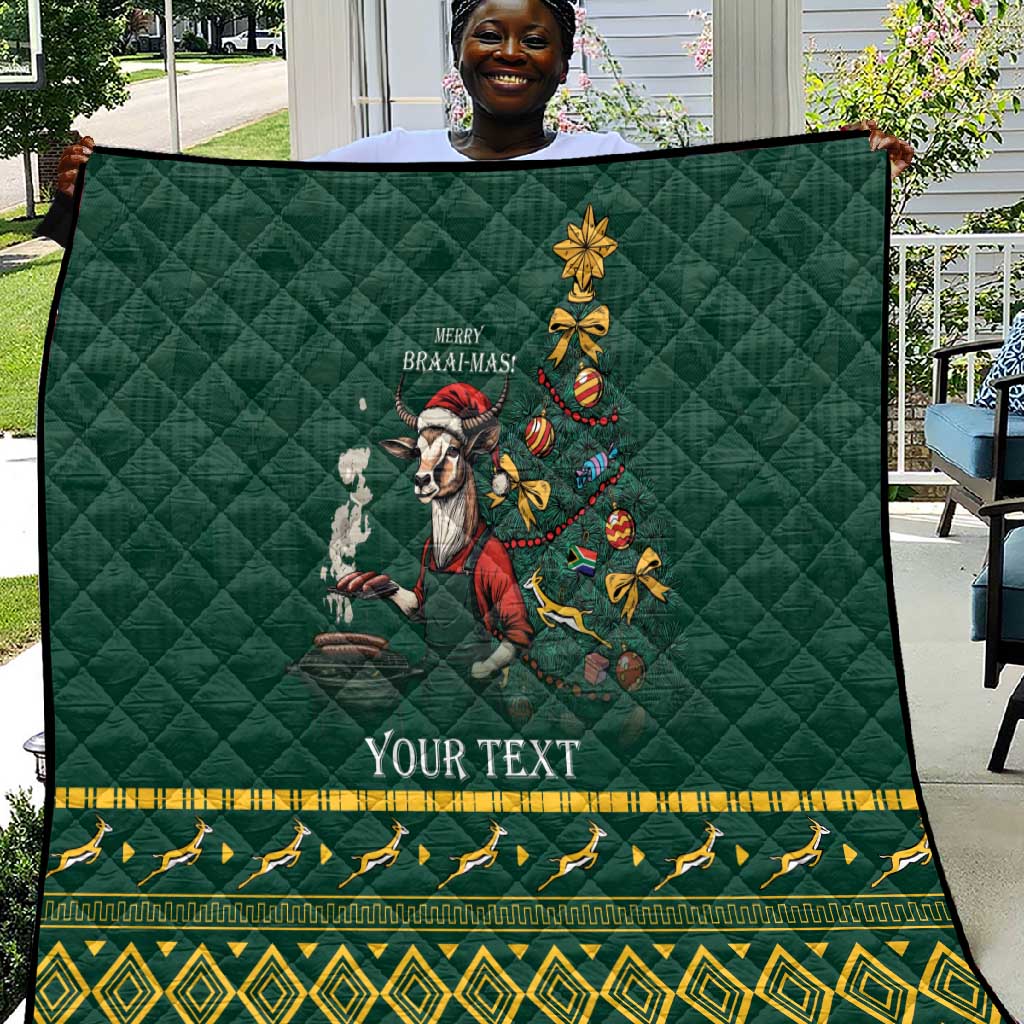 Personalised South Africa Quilt Springbok Christmas Braai LT7