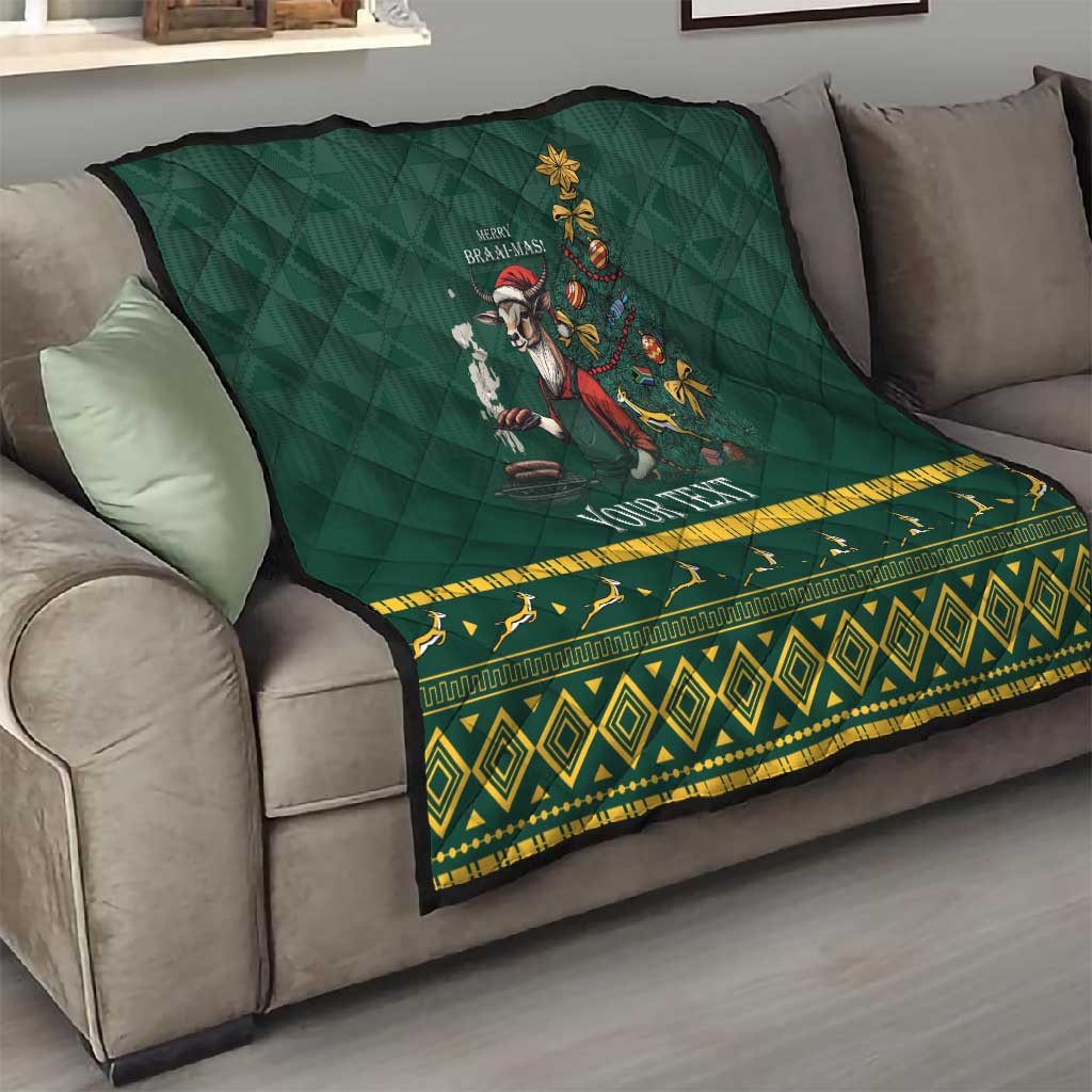 Personalised South Africa Quilt Springbok Christmas Braai LT7