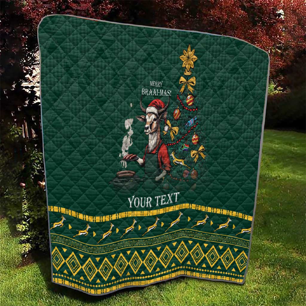 Personalised South Africa Quilt Springbok Christmas Braai LT7