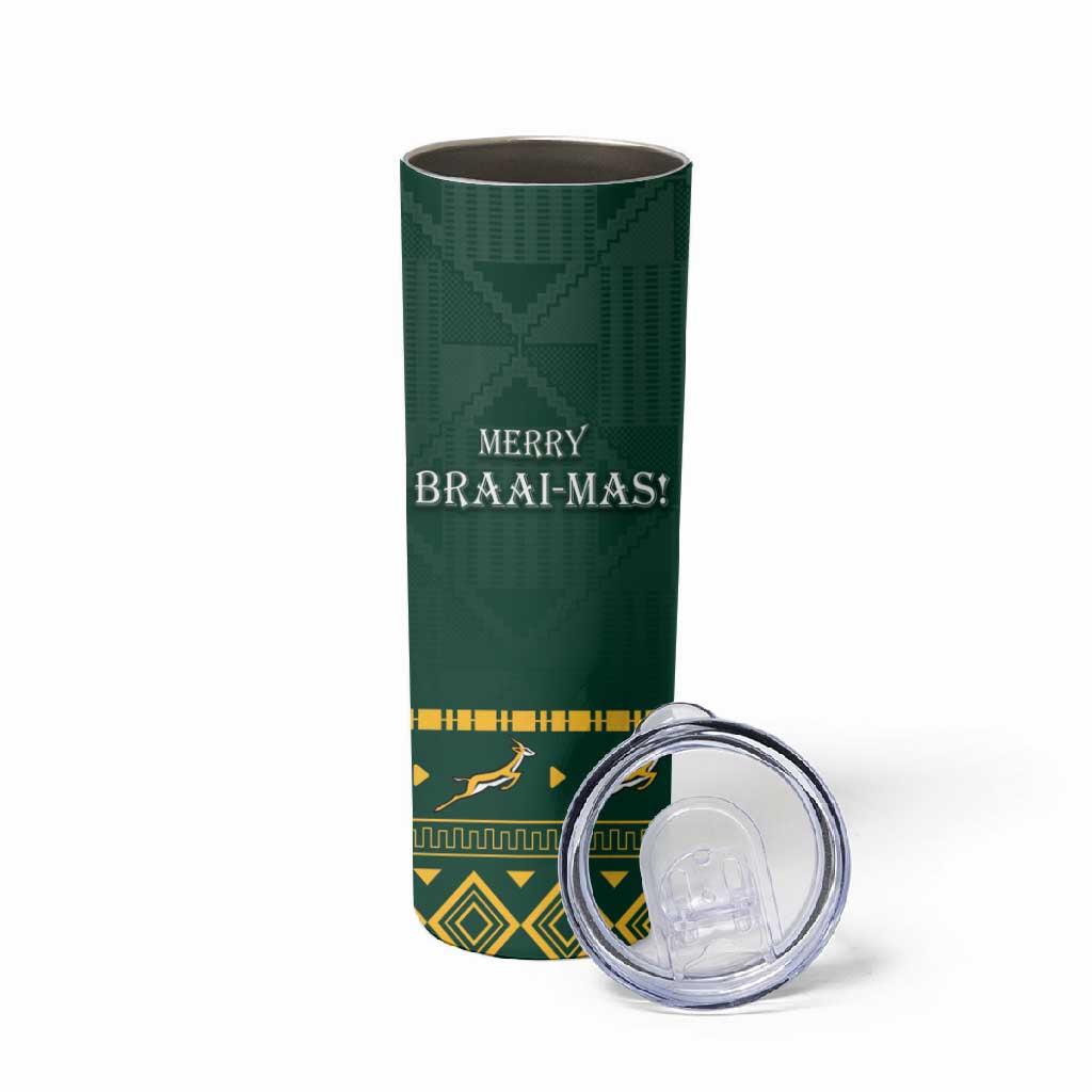 Personalised South Africa Skinny Tumbler Springbok Christmas Braai LT7