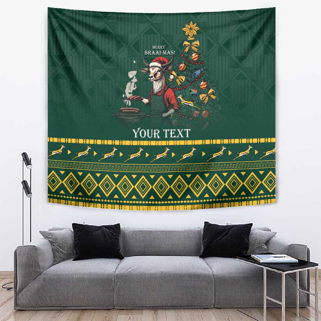 Personalised South Africa Tapestry Springbok Christmas Braai LT7