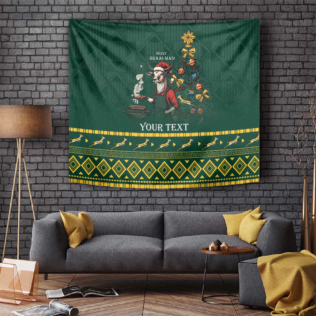 Personalised South Africa Tapestry Springbok Christmas Braai LT7