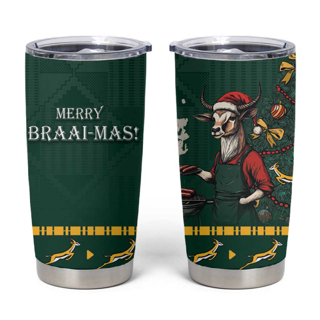 Personalised South Africa Tumbler Cup Springbok Christmas Braai LT7