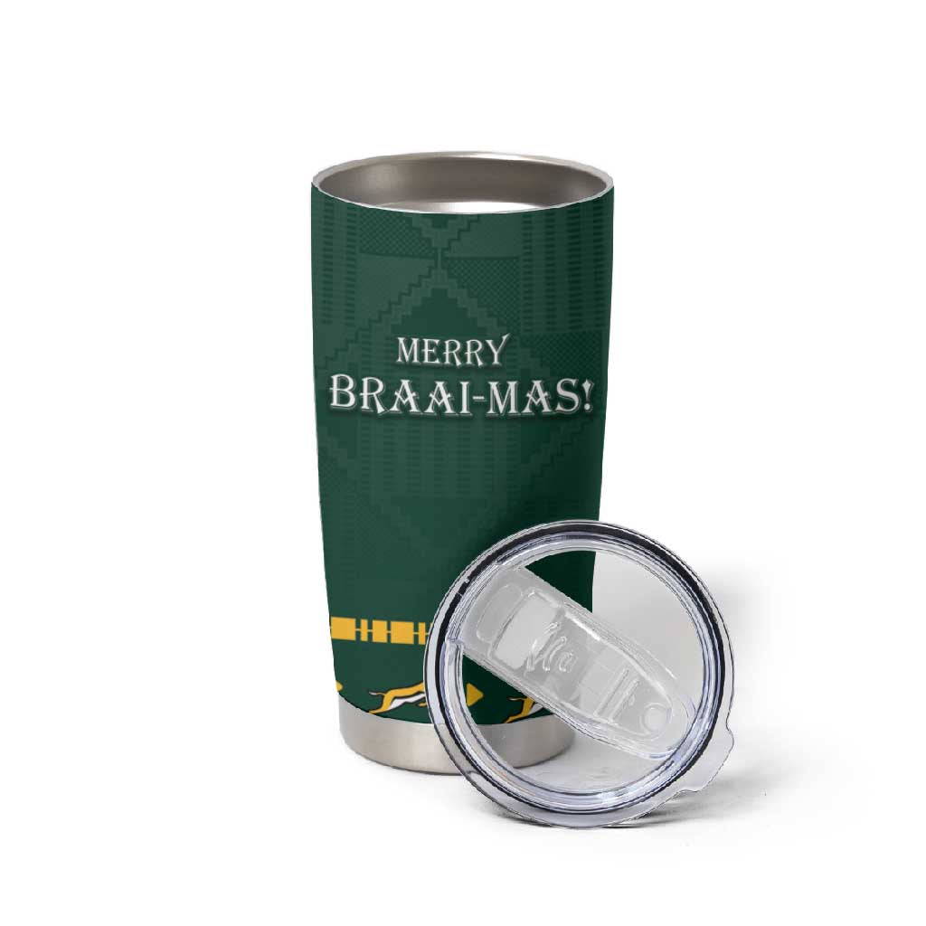 Personalised South Africa Tumbler Cup Springbok Christmas Braai LT7