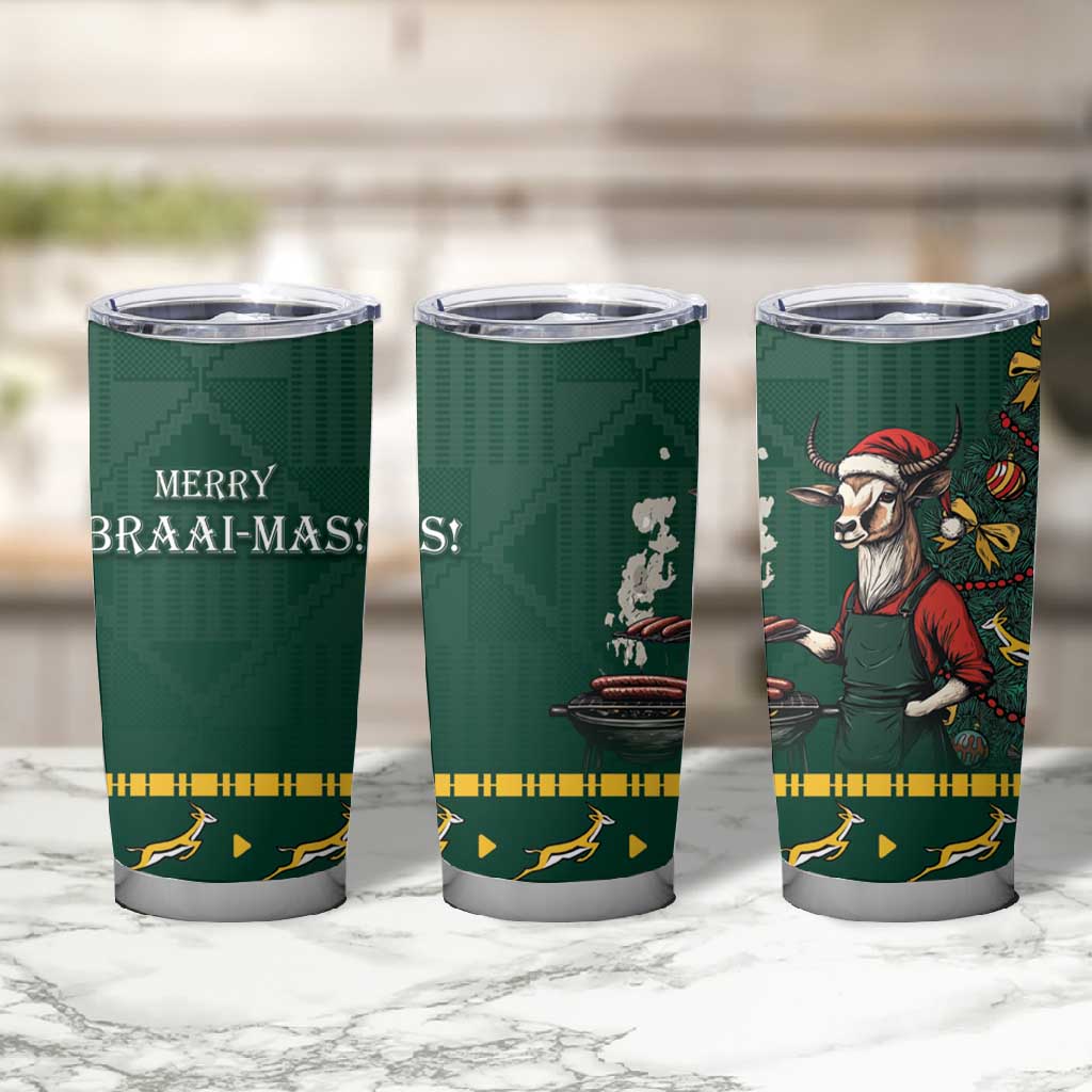 Personalised South Africa Tumbler Cup Springbok Christmas Braai LT7