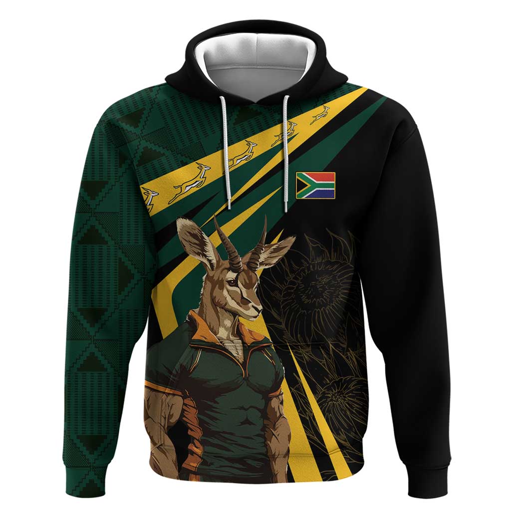 South Africa Personalised Hoodie Springbok Mascot Dynamic LT7