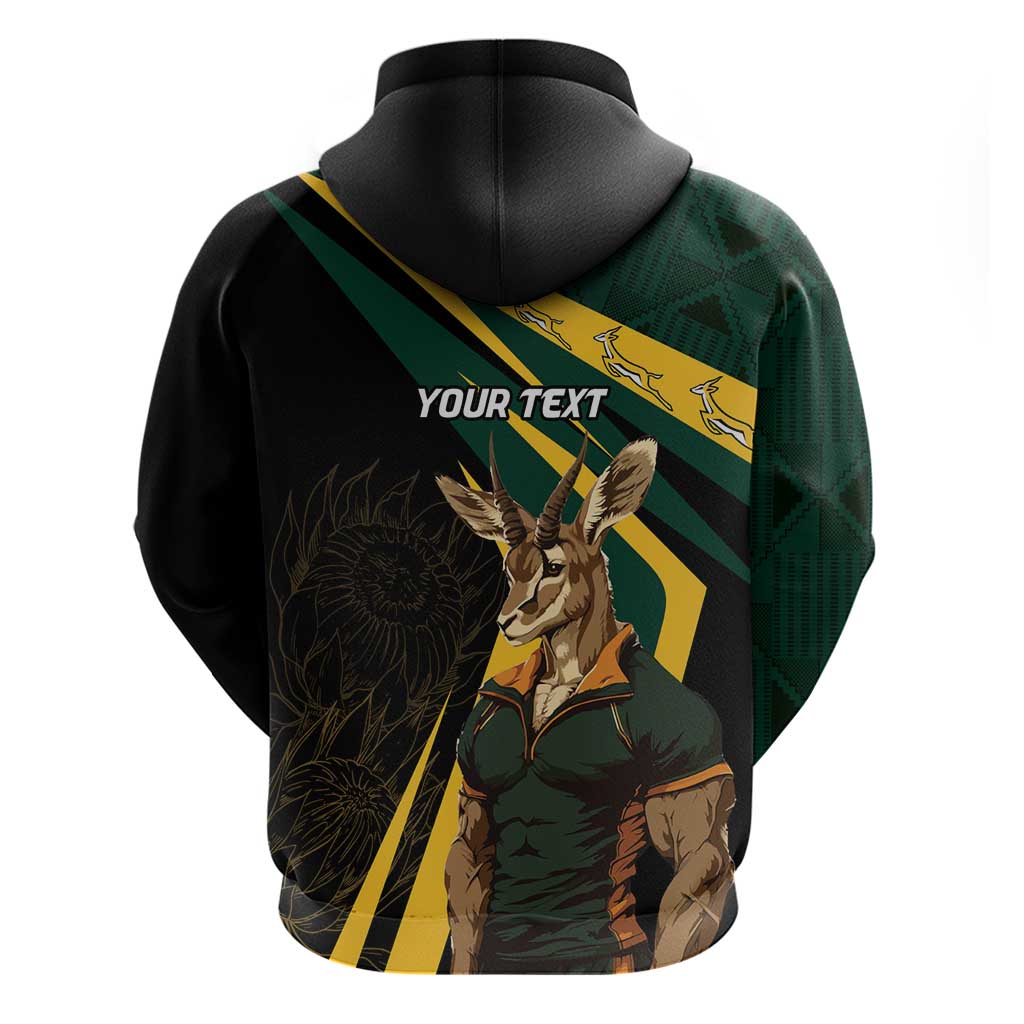South Africa Personalised Hoodie Springbok Mascot Dynamic LT7
