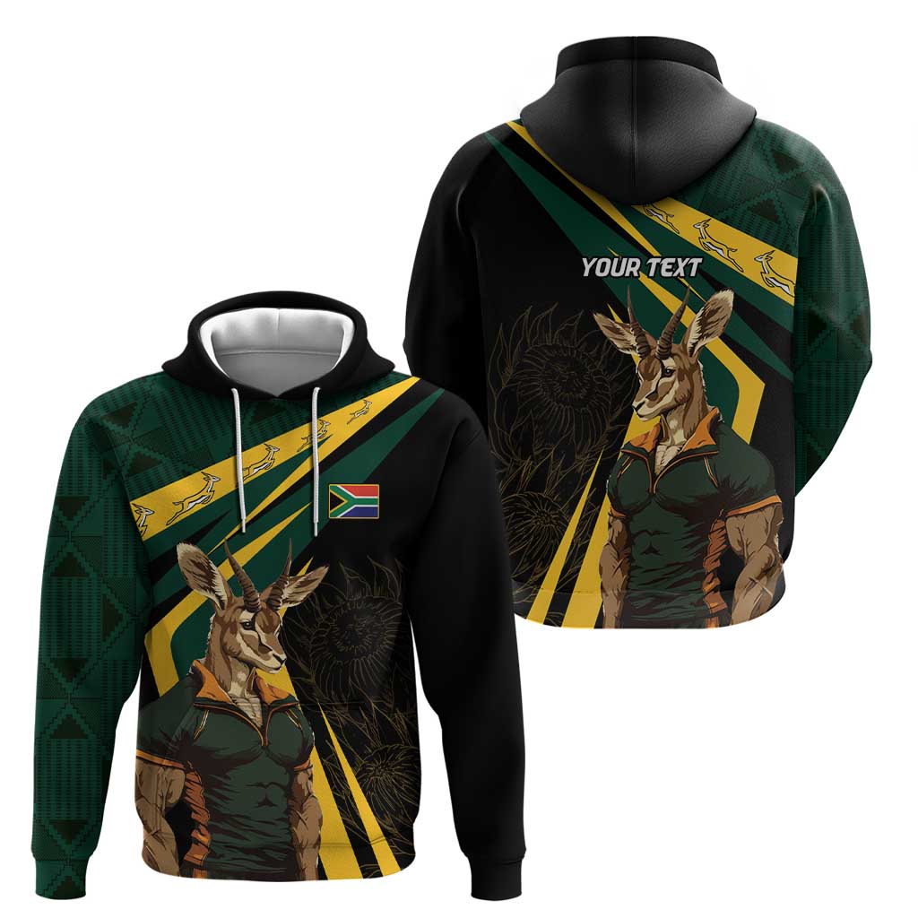 South Africa Personalised Hoodie Springbok Mascot Dynamic LT7