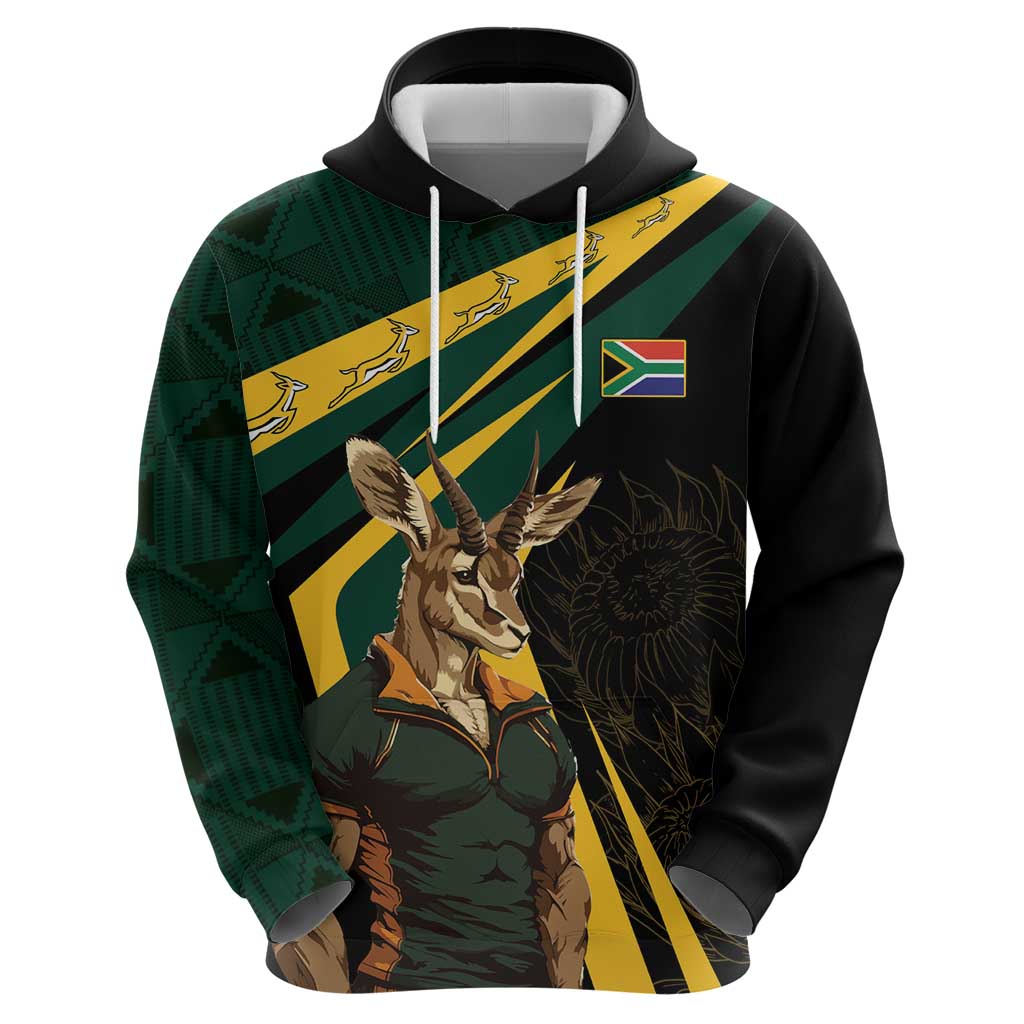 South Africa Personalised Hoodie Springbok Mascot Dynamic LT7