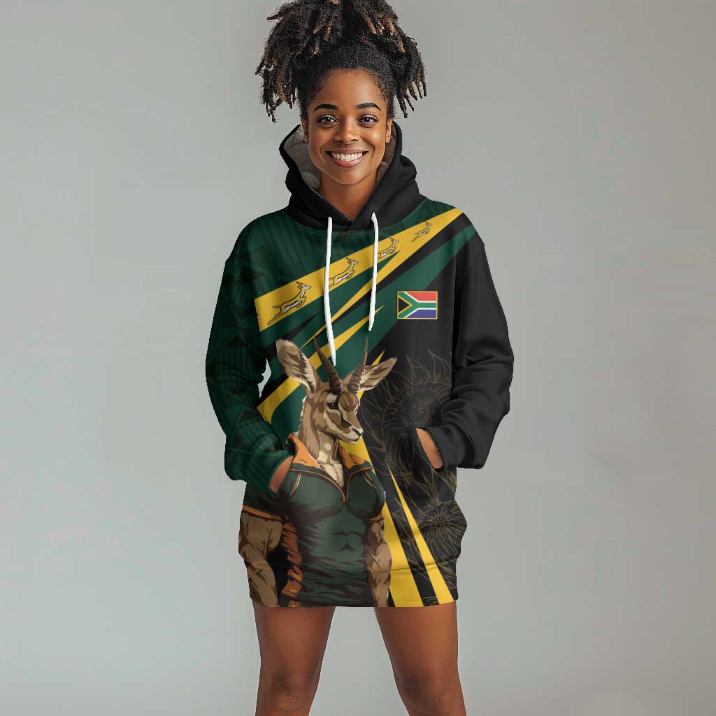 South Africa Bokke Personalised Hoodie Dress Mascot Dynamic LT7