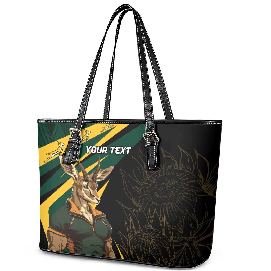 South Africa Personalised Leather Tote Bag Springbok Mascot Dynamic LT7