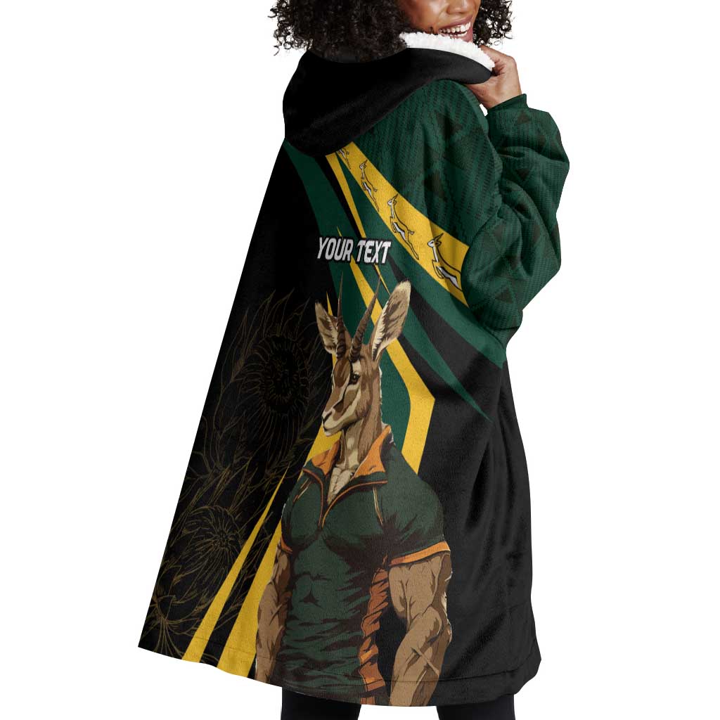 South Africa Bokke Personalised Wearable Blanket Hoodie Mascot Dynamic LT7