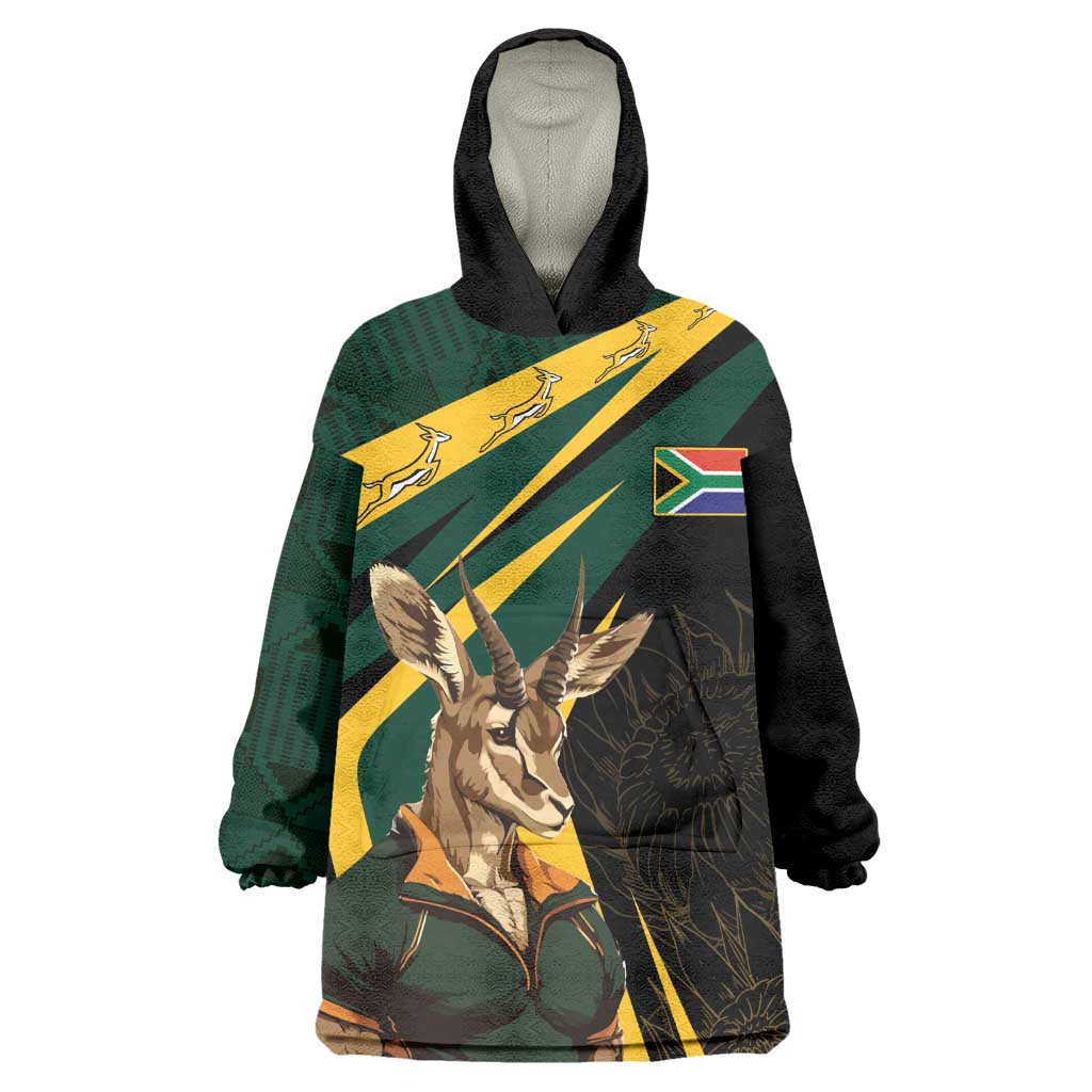 South Africa Bokke Personalised Wearable Blanket Hoodie Mascot Dynamic LT7
