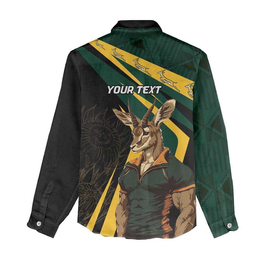 South Africa Bokke Personalised Women Casual Shirt Mascot Dynamic LT7