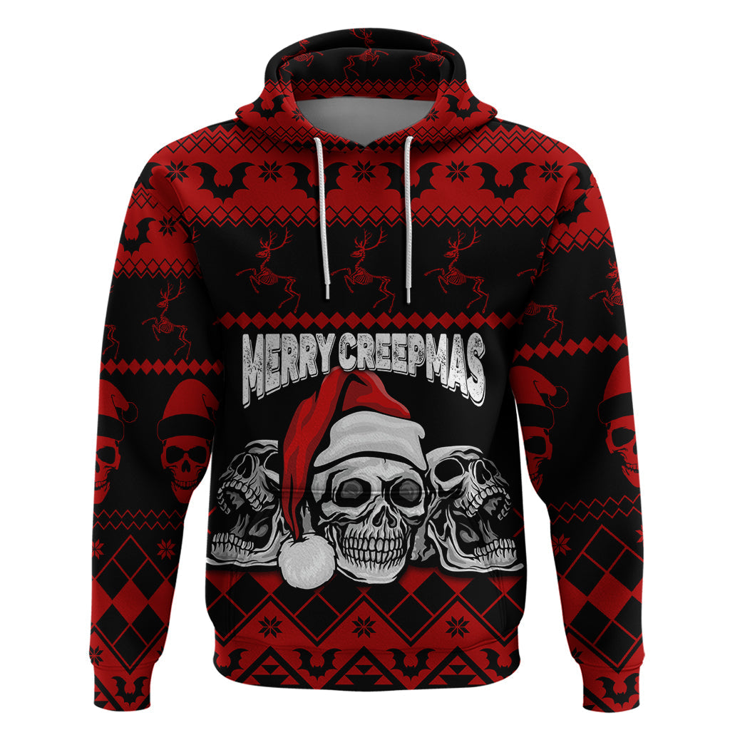 Custom Christmas Hoodie Gothic Skull Creepmas LT7