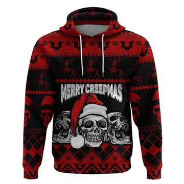 Custom Christmas Hoodie Gothic Skull Creepmas LT7