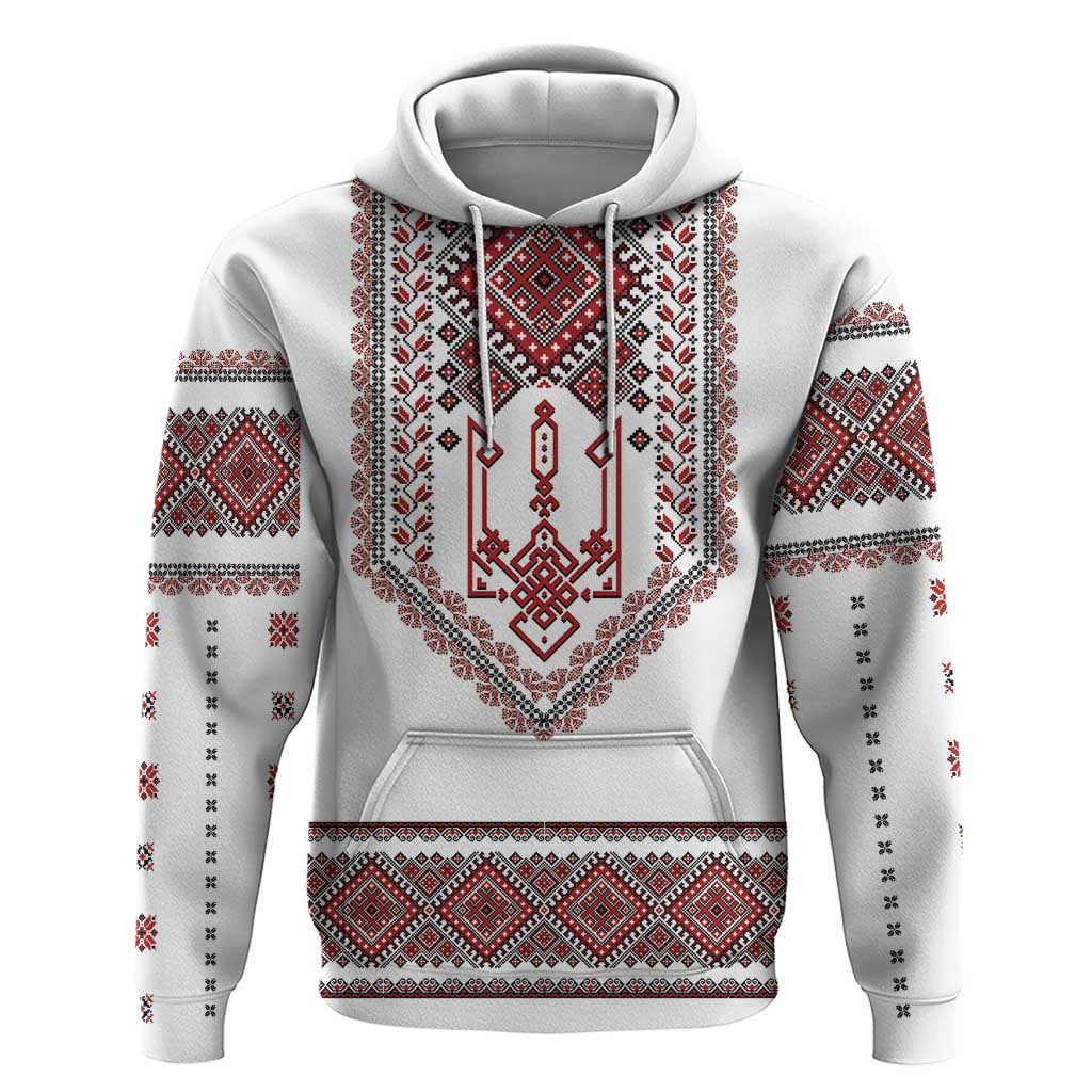 Ukraine Vyshyvanka Inspired Patterns Hoodie White LT7