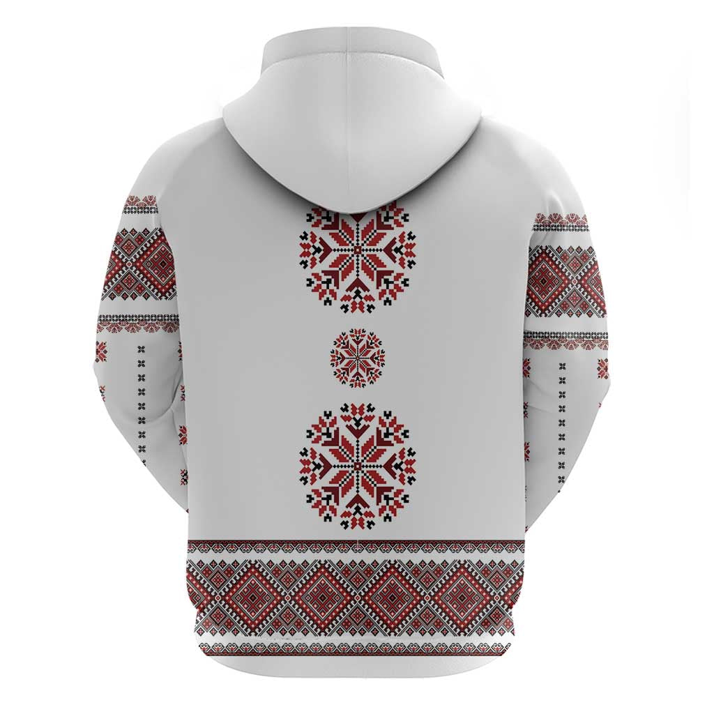 Ukraine Vyshyvanka Inspired Patterns Hoodie White LT7