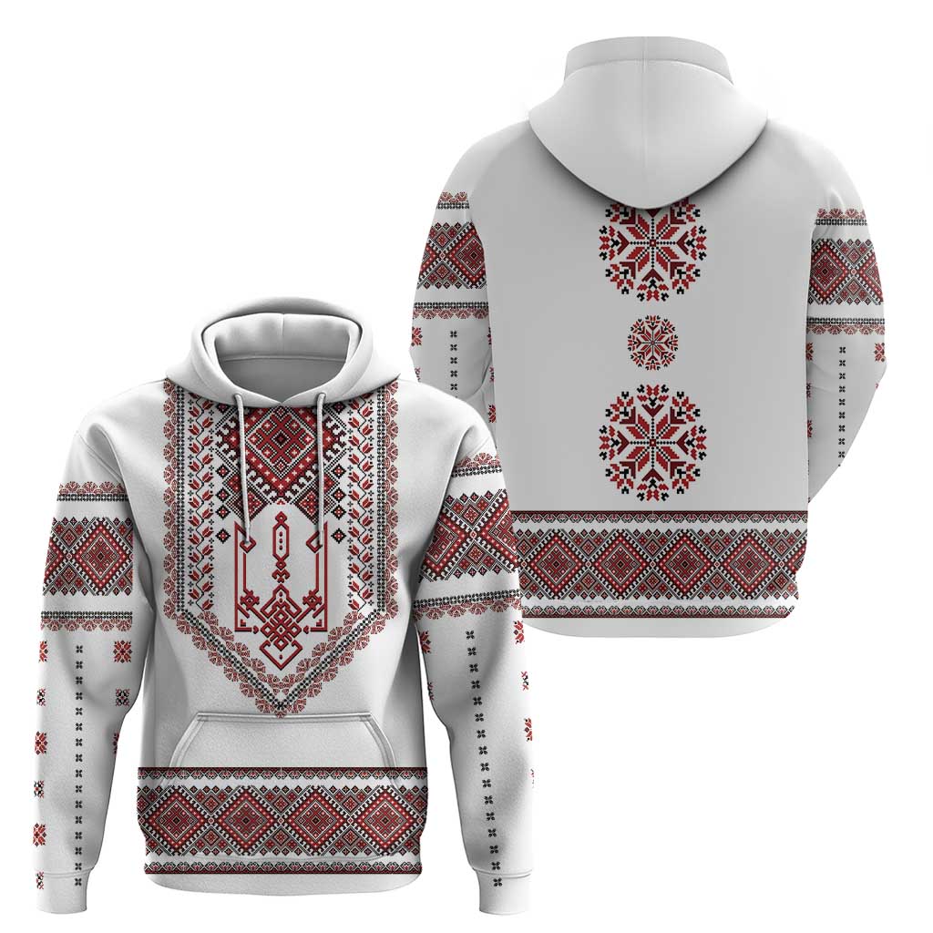Ukraine Vyshyvanka Inspired Patterns Hoodie White LT7