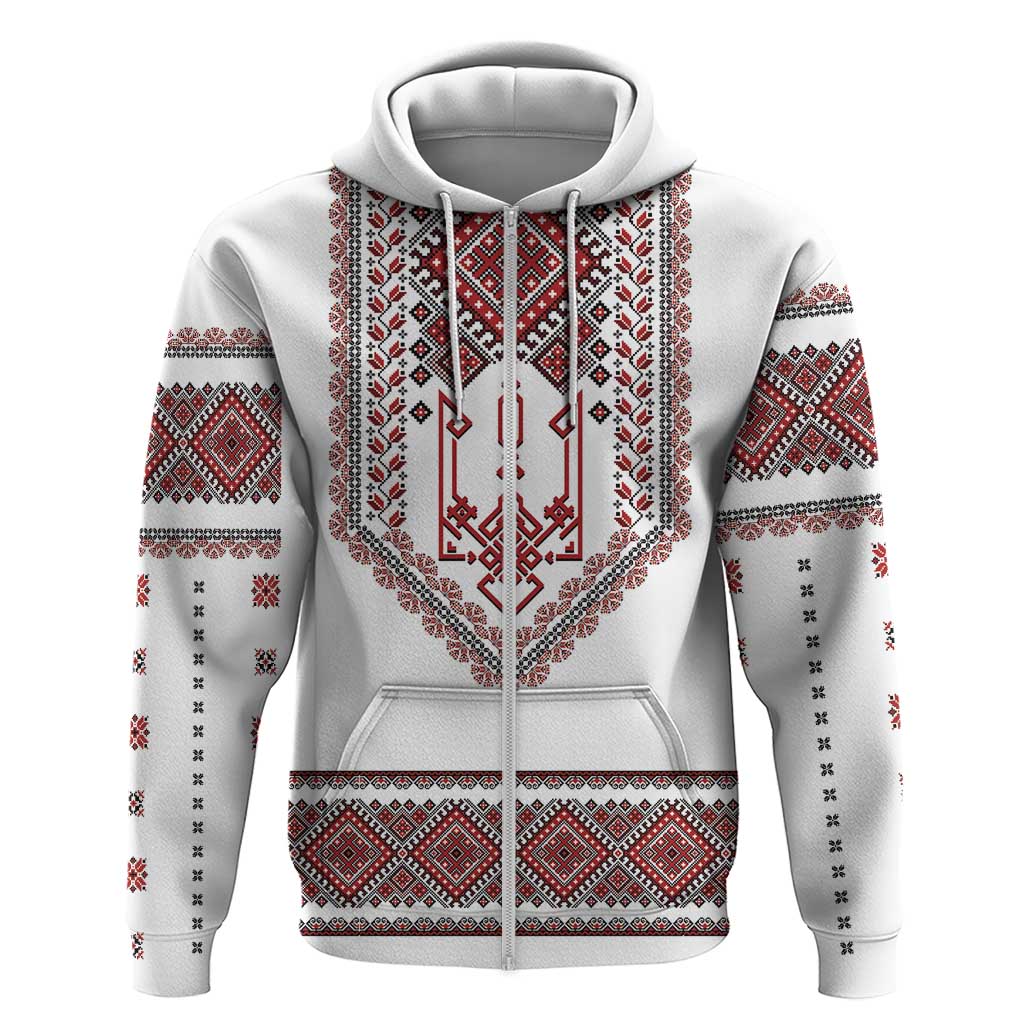 Ukraine Vyshyvanka Inspired Patterns Hoodie White LT7