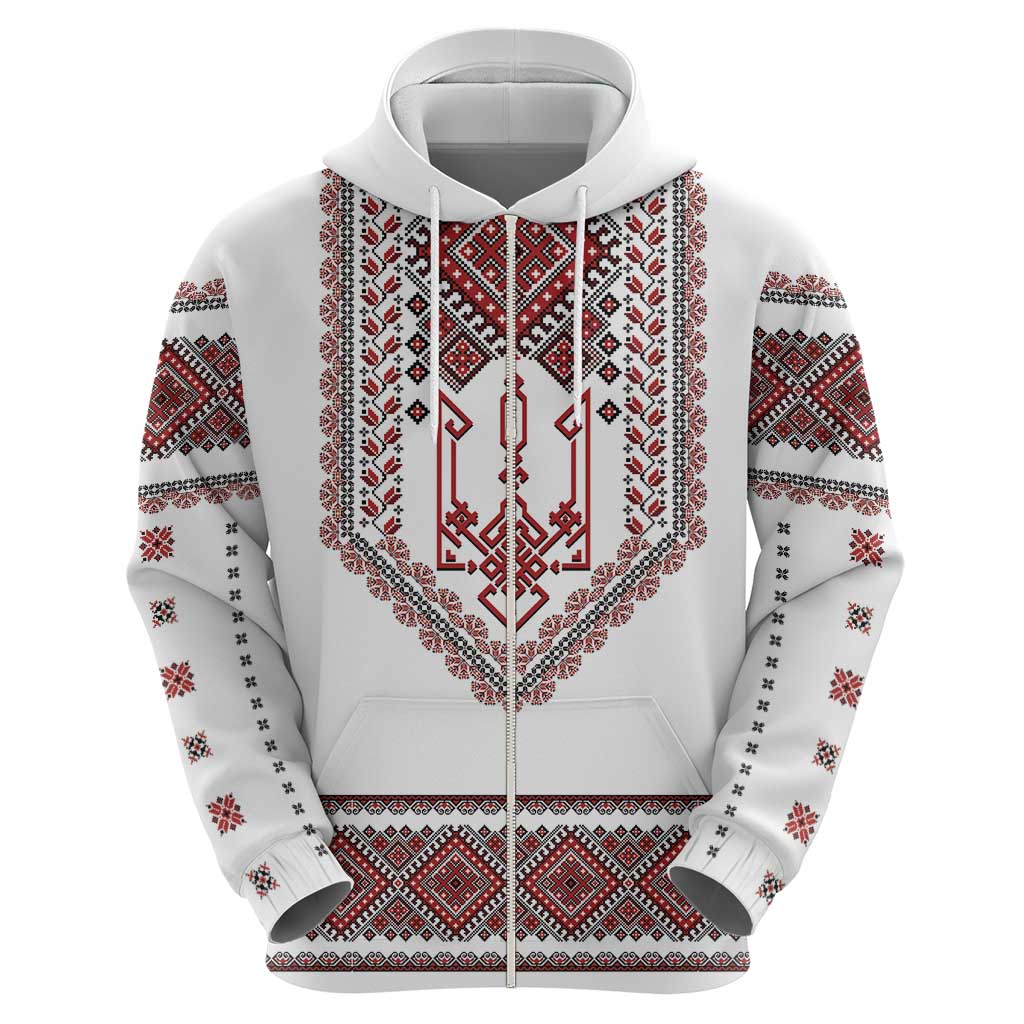 Ukraine Vyshyvanka Inspired Patterns Hoodie White LT7