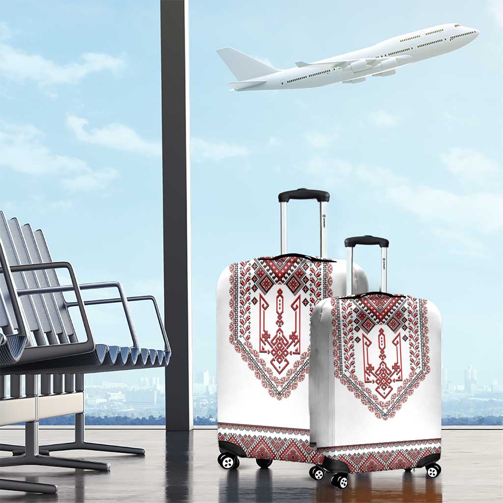 Ukraine Vyshyvanka Inspired Patterns Luggage Cover White LT7