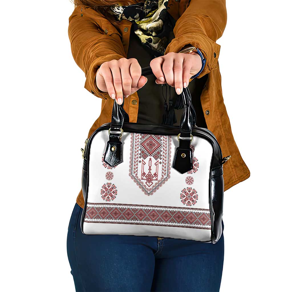 Ukraine Vyshyvanka Inspired Patterns Shoulder Handbag White LT7
