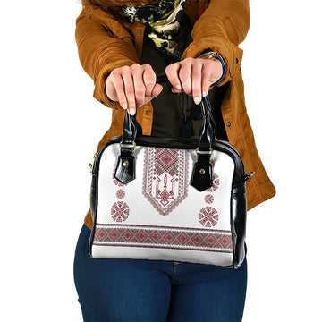 Ukraine Vyshyvanka Inspired Patterns Shoulder Handbag White LT7